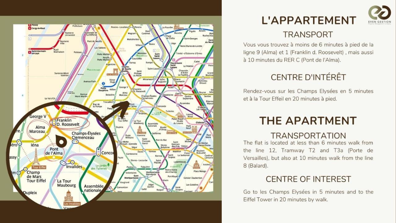 Champs Elysees!Montaigne, New Luxurious 6Pers Flat Paris Exterior foto